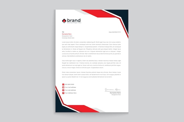 Plantilla de membrete abstracto plano