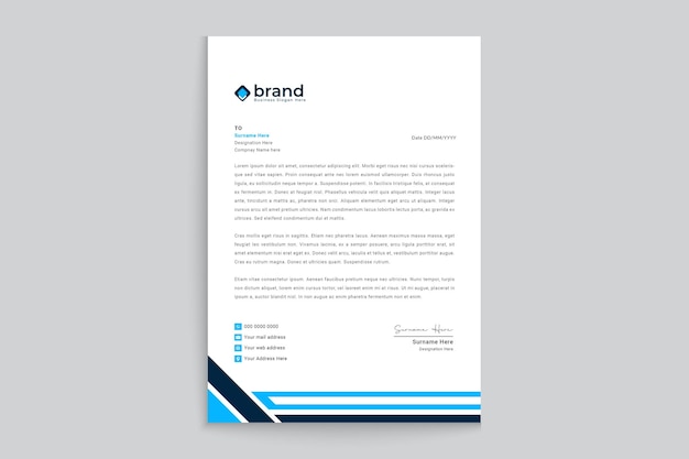 Plantilla de membrete abstracto