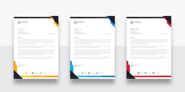 Plantilla de membrete comercial de estilo abstracto creativo y único