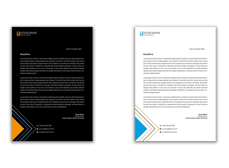 Plantilla de membrete comercial moderna y profesional