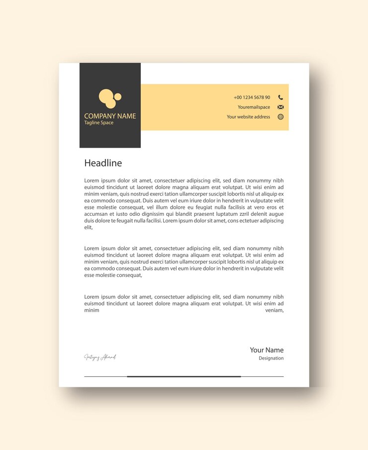 Plantilla de membrete corporativo moderno y profesional de vector