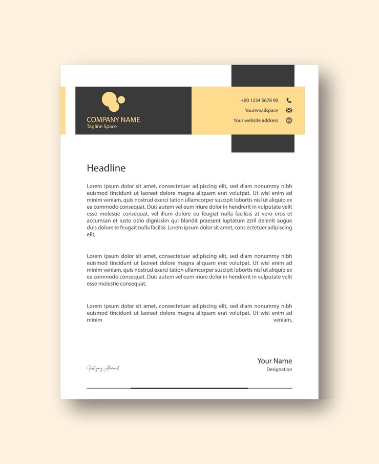 Plantilla de membrete corporativo moderno y profesional de vector