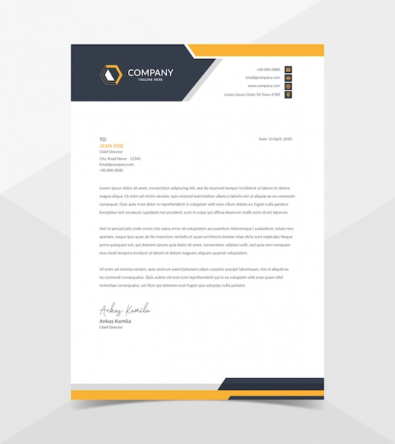 Plantilla de membrete corporativo moderno y profesional