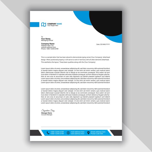 plantilla de membrete corporativo moderno simple y creativo profesional