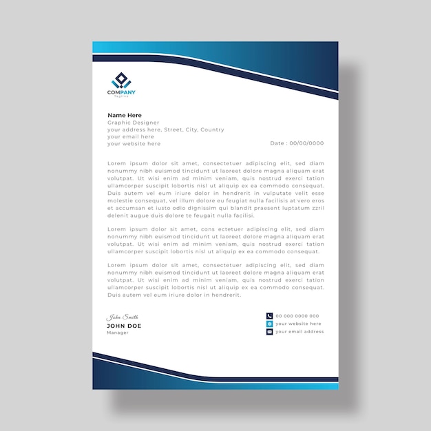 Plantilla de membrete corporativo moderno