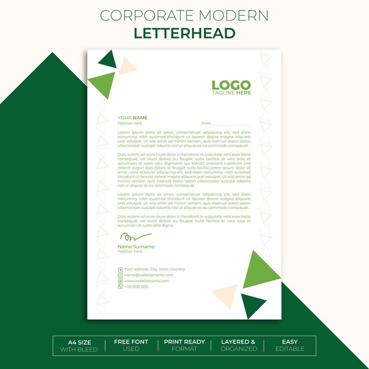 Plantilla de membrete corporativo profesional abstracto con estilo de vector libre