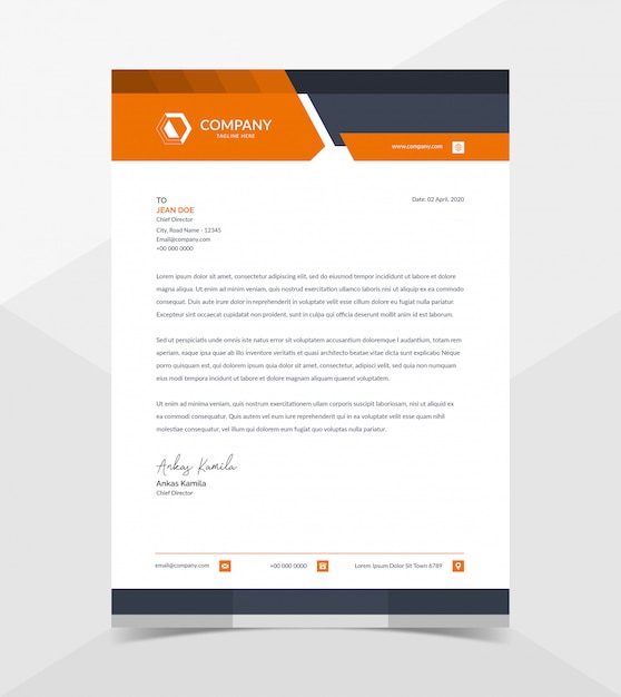 Plantilla de membrete corporativo profesional y moderno