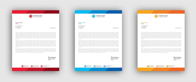 plantilla de membrete creativo y corporativo