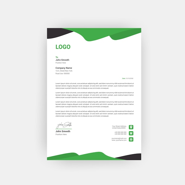 Plantilla de membrete creativo profesional