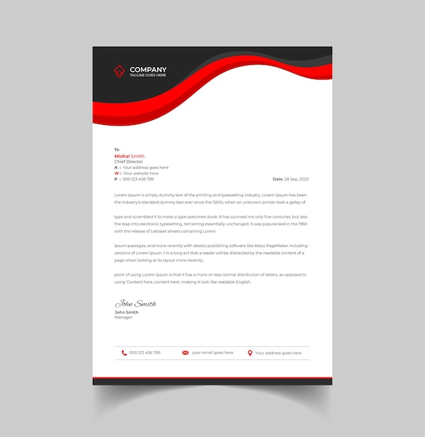 Plantilla de membrete de la empresa moderna