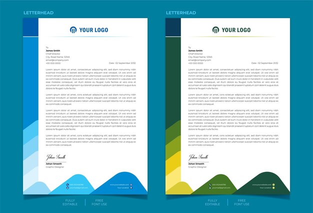 Plantilla de membrete de la empresa moderna
