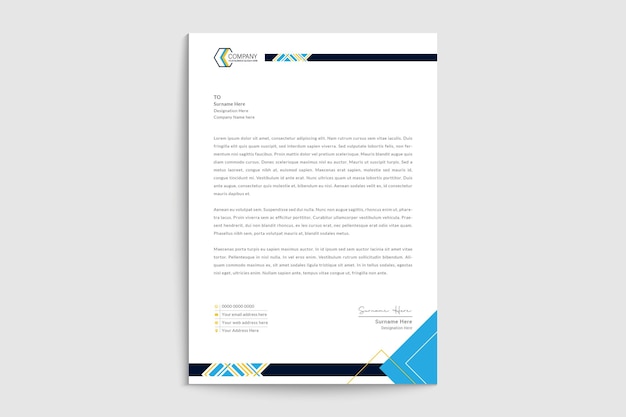 Plantilla de membrete de empresa de negocios geométricos modernos