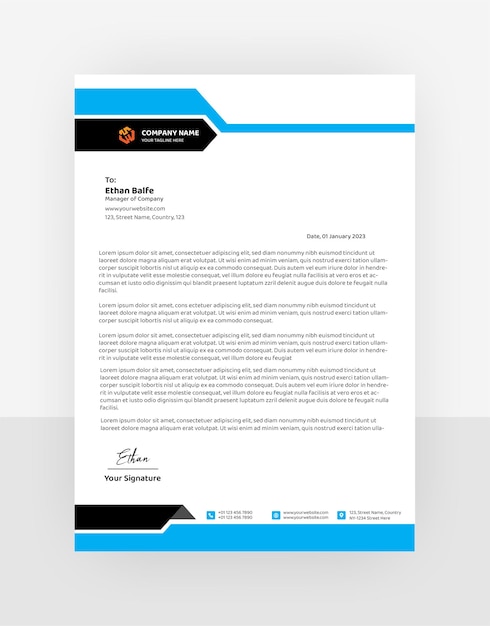 Plantilla de membrete empresarial y corporativo