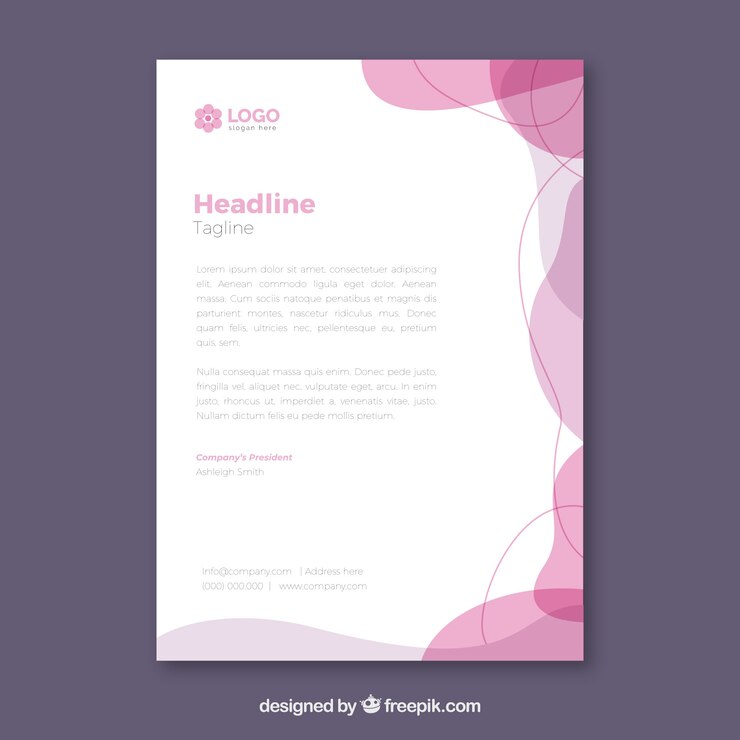 Vector plantilla de membrete en estilo plano