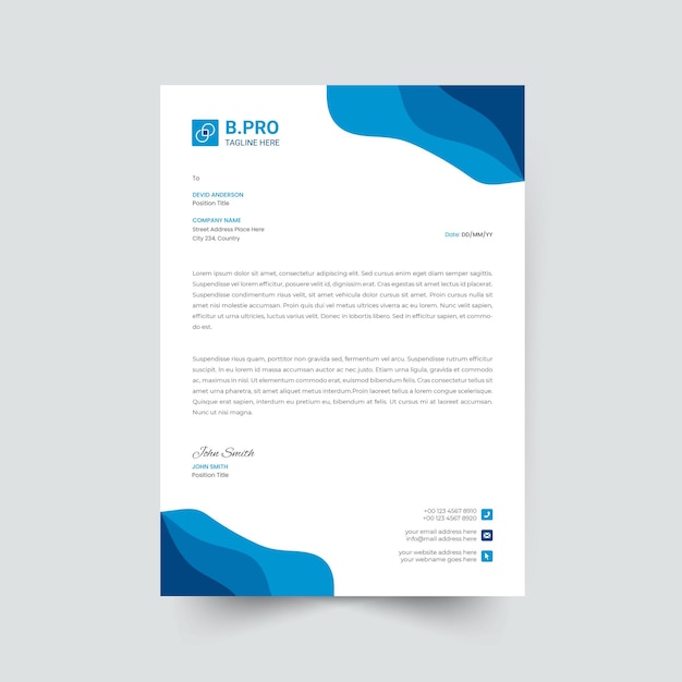 Plantilla de membrete de identidad corporativa