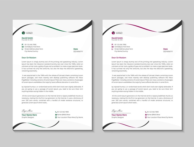 Plantilla de membrete minimalista y creativo abstracto