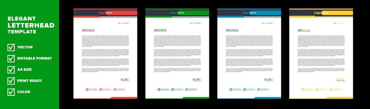 plantilla de membrete moderna para diseño de papelería de empresa comercial con formato de vector de hoja A4