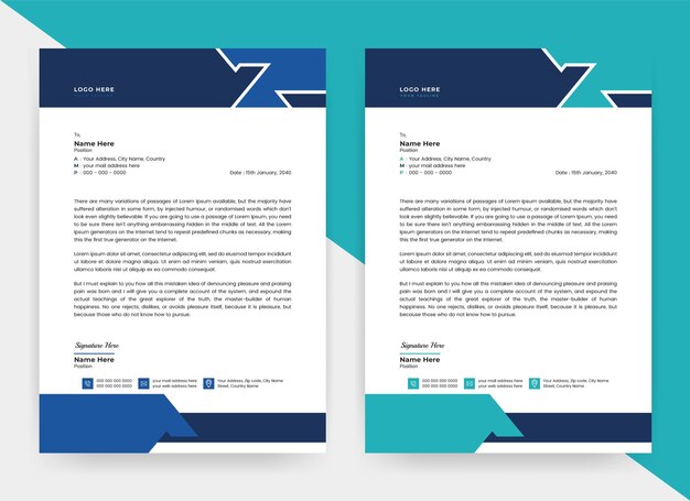 Plantilla de membrete de negocios abstractos modernos para su negocio
