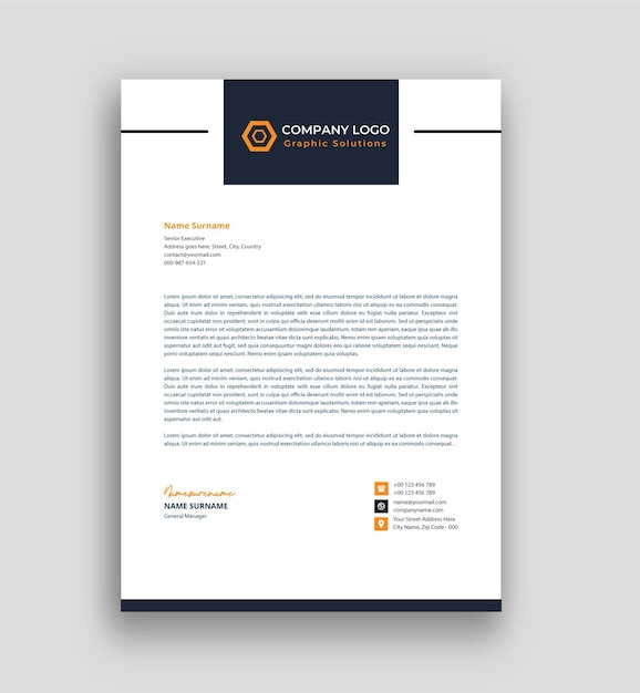 Plantilla de membrete de negocios Diseño de Vector Premium