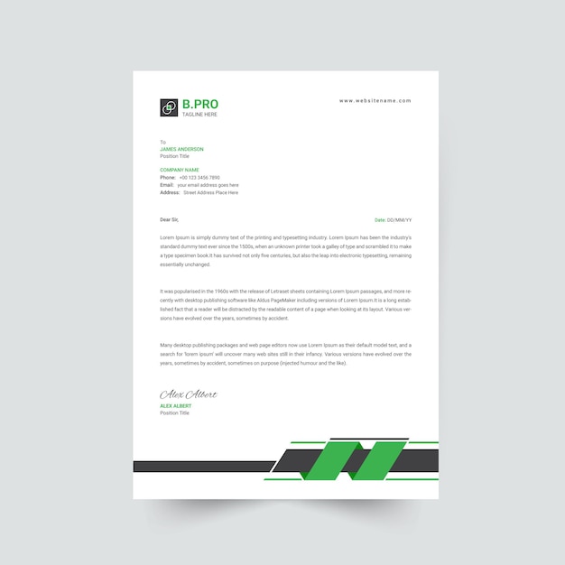 Plantilla de membrete de negocios profesional