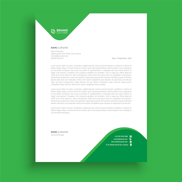 Plantilla de membrete profesional Plantilla de membrete minimalista membrete corporativo