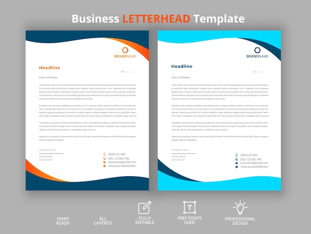 Vector plantilla de membrete simple maqueta de membrete para su proyecto corporativo