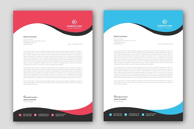 Plantilla de membrete simple, moderna, fresca y limpia