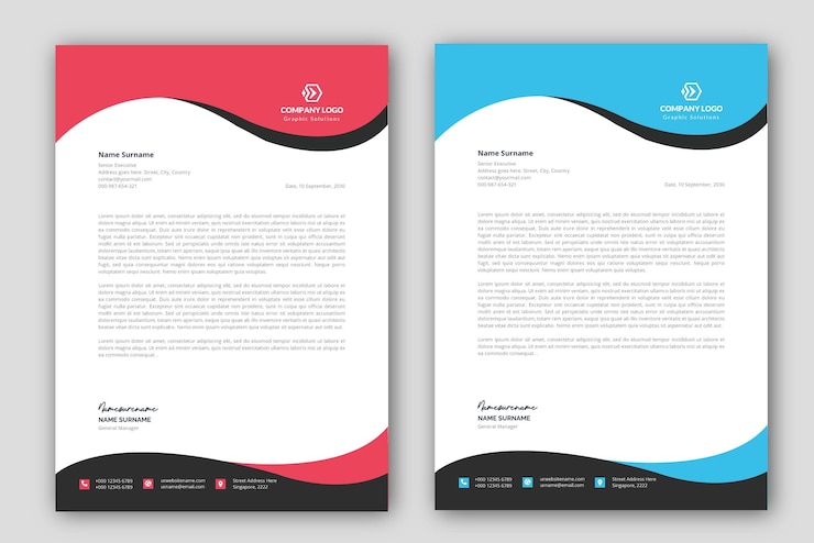 Plantilla de membrete simple, moderna, fresca y limpia