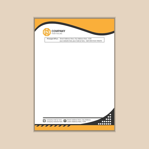 Plantilla de membrete vectorial elegante y profesional