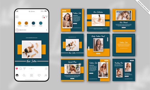 Plantilla de mensaje de redes sociales de moda