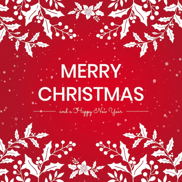 Plantilla de mensaje de vector de feliz navidad publicación en redes sociales