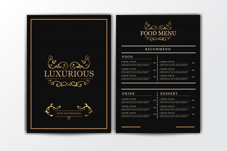 Vector plantilla de menú de comida de restaurante