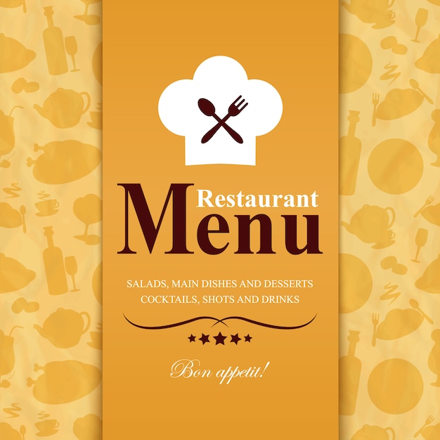 Plantilla de menú de restaurante de colores
