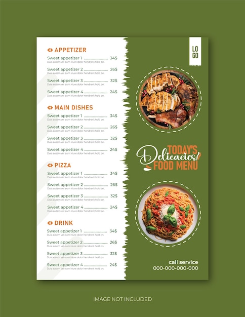 Plantilla de menú de restaurante moderno