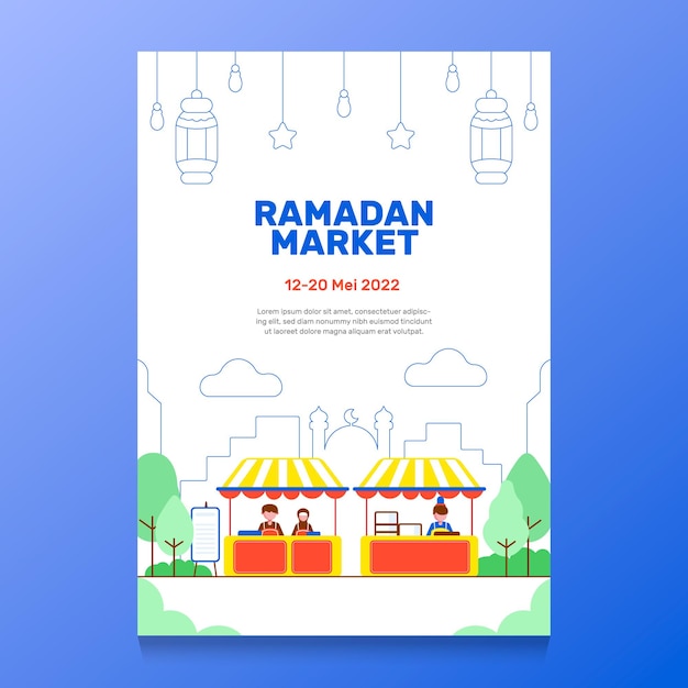 Vector plantilla de mercado de ramadán
