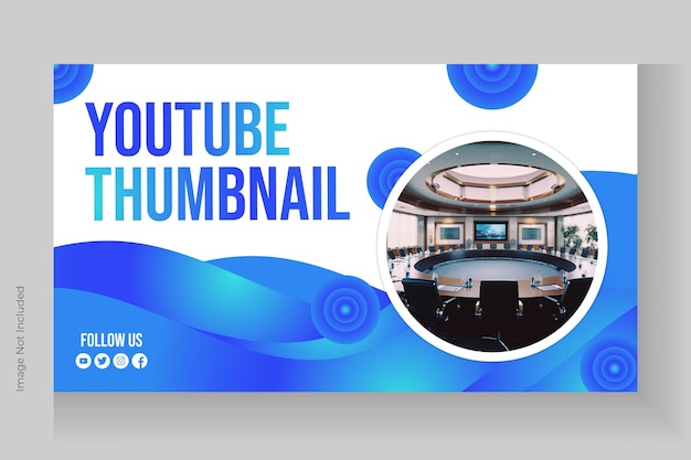 Vector plantilla de miniatura de youytube o diseño de banner web de color azul vectorial