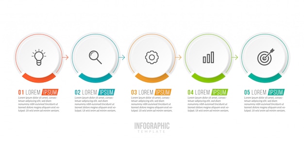 Vector plantilla mínima de infografías de negocios.