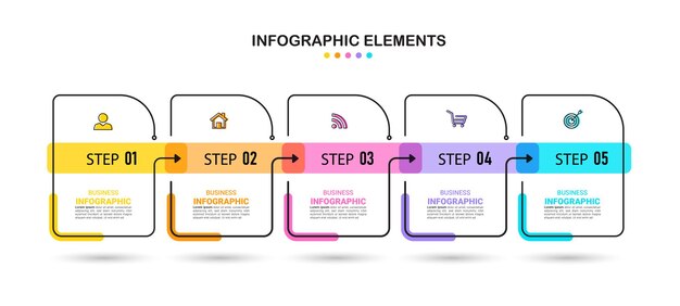 Plantilla mínima de infografías de negocios