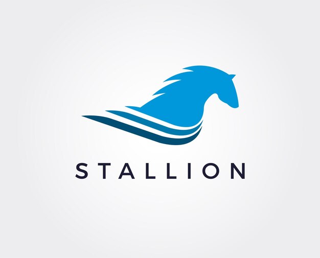 plantilla mínima de logotipo de caballo