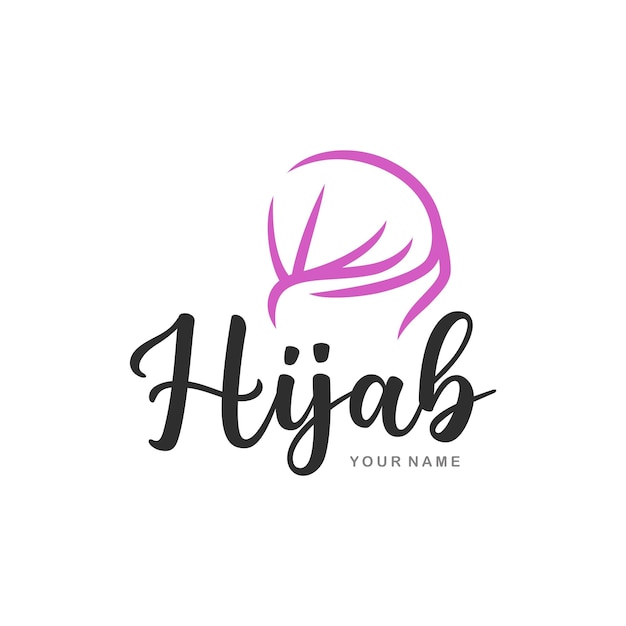 Vector plantilla mínima de logotipo de mujer hijab