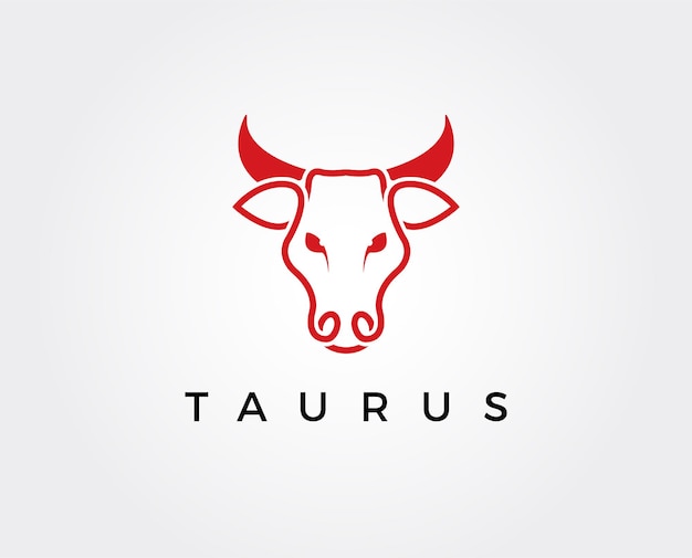 Plantilla mínima de logotipo de tauro