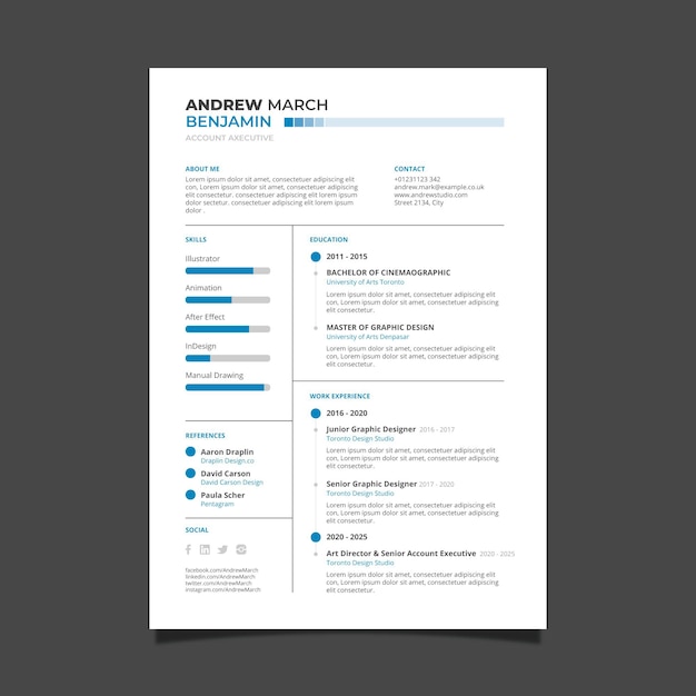 Plantilla minimalista para cv