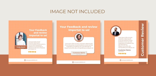 Plantilla minimalista de publicación de instagram de revisión de clientes