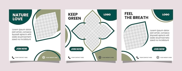 Plantilla minimalista de publicación en redes sociales verdes con Save the Earth