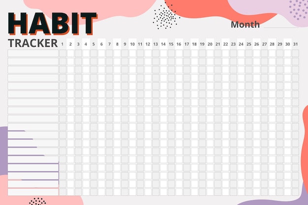 Plantilla minimalista de seguimiento de hábitos