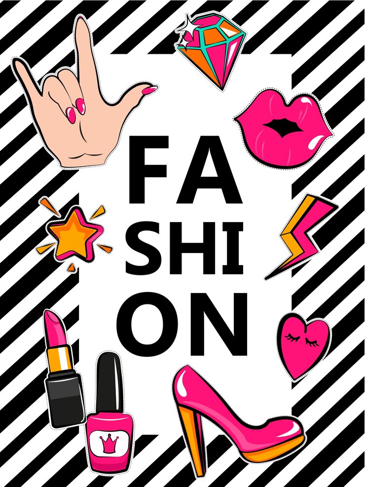 Vector plantilla para la moda con insignias de parche con estilo.