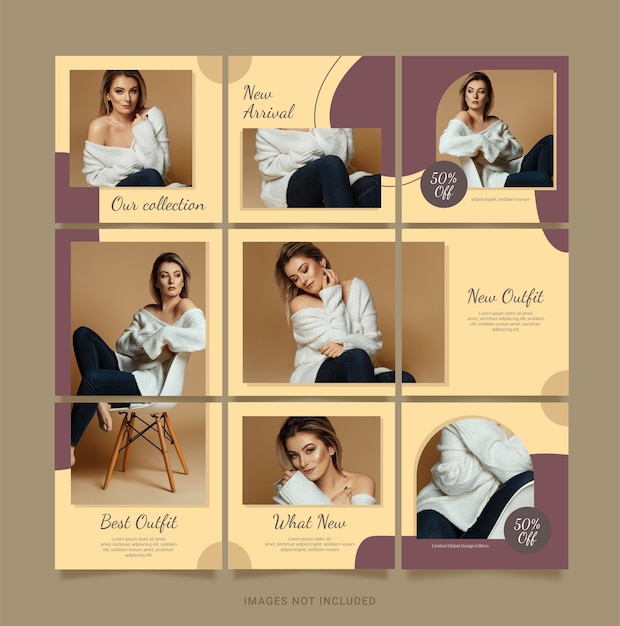 Plantilla Moda Puzzle Publicación en redes sociales