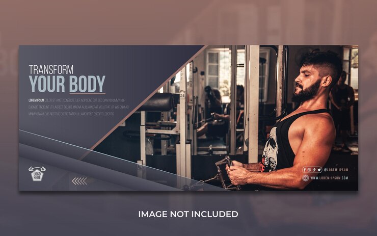 Plantilla moderna de banner de redes sociales de fitness fitness