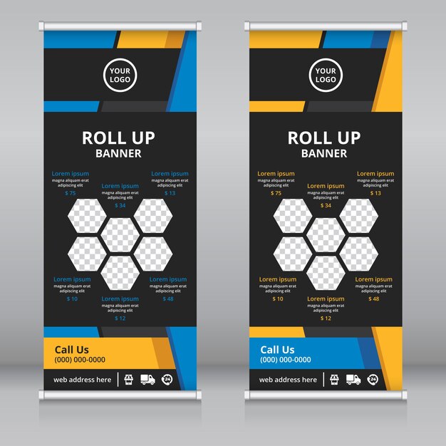 Plantilla moderna de banner roll up