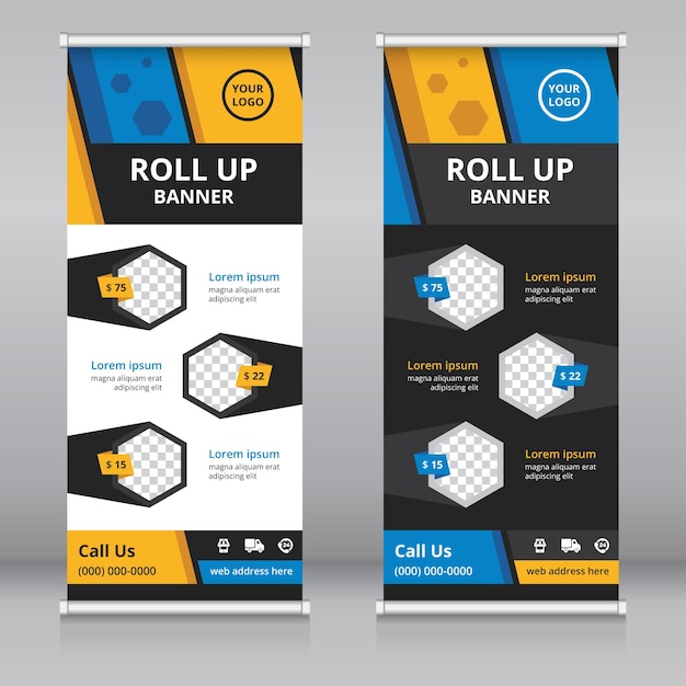 Plantilla moderna de banner roll up